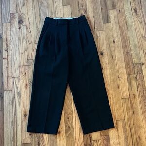 Wilfred Black Pleated Cropped Trousers